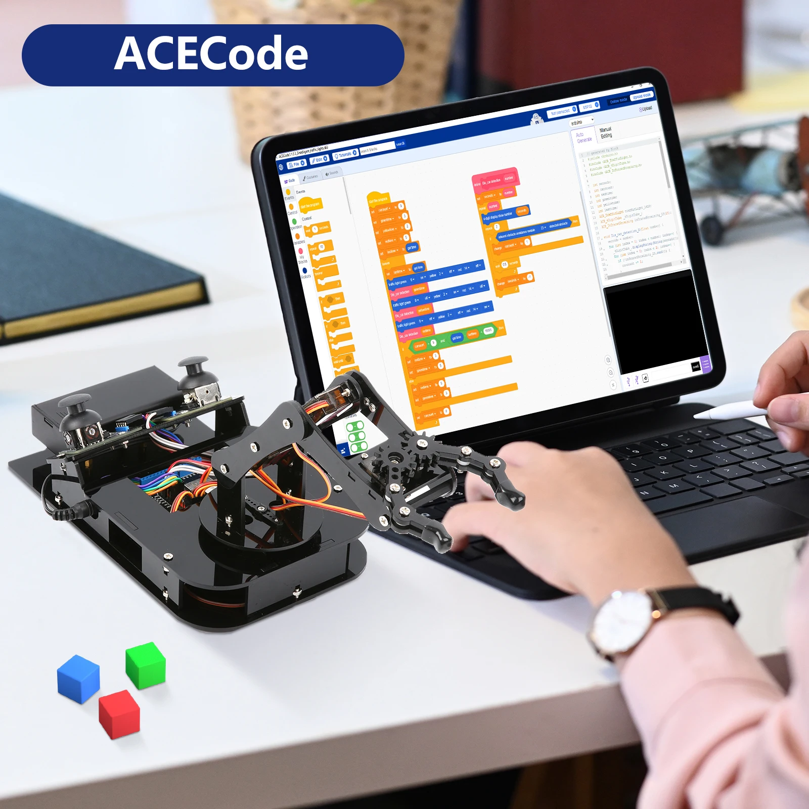 ACEBOTT 5 DOF Smart Robot Arm Car Kit und 4 DOF ESP32 programmierbarer – Bild 4