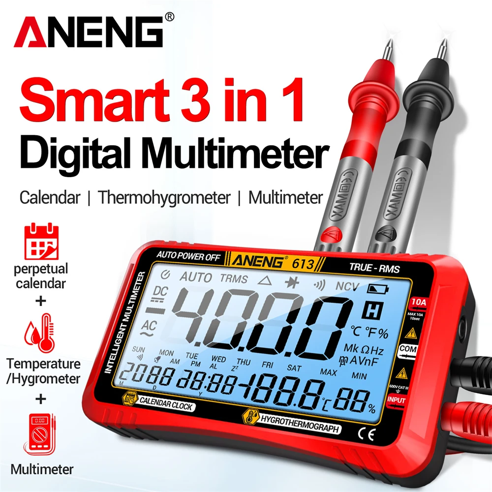 612 613 Smart Multimeter Echtzeit Power-off Mess Tester AC/DC – Bild 4