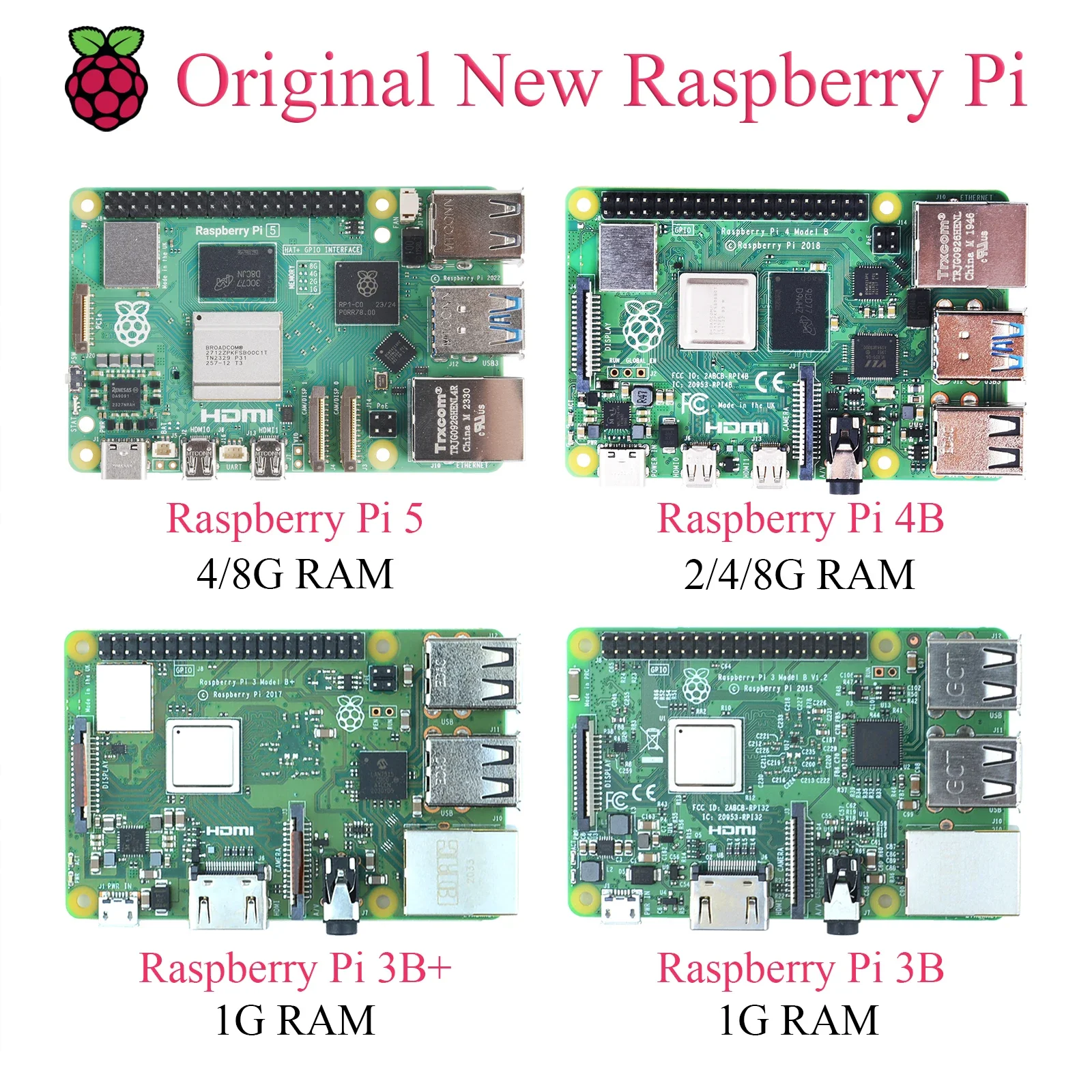 Raspberry Pi 5 4B 3B+ 3B Entwicklungsboard RAM 2G 4G 8G 16G Broadcom 4 – Bild 2