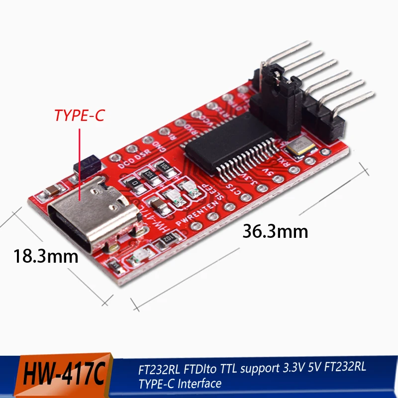 FT232RL FTDI USB 3,3 V 5,5 V zu TTL Serielles Adaptermodul für Arduino FT232 Pro Mini USB ZU TTL 232