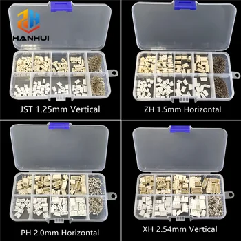 1 Box JST-Steckverbinder-Sortiment - SH1.0/ZH1.5/PH2.0/XH2.54 2-5-polige Stecker/Buchsen