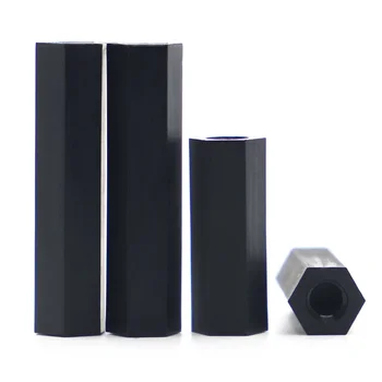 M2 M2,5 M3 M4*L Schwarzer Nylon-Abstandshalter Buchse auf Buchse Nylon-Sechskant-Abstandshalter