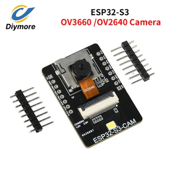 ESP32-S3-CAM Entwicklungsboard WiFi Bluetooth ESP32 OV2640/OV3660 Kameras KI-Vision-Modul Typ-C für visuelle