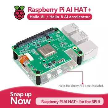 Raspberry Pi 5 AI HAT+ künstliches Intelligenz-Kit mit Hailo8l/Hailo8-Beschleunigungsmodul, 13 Tops/26 Tops