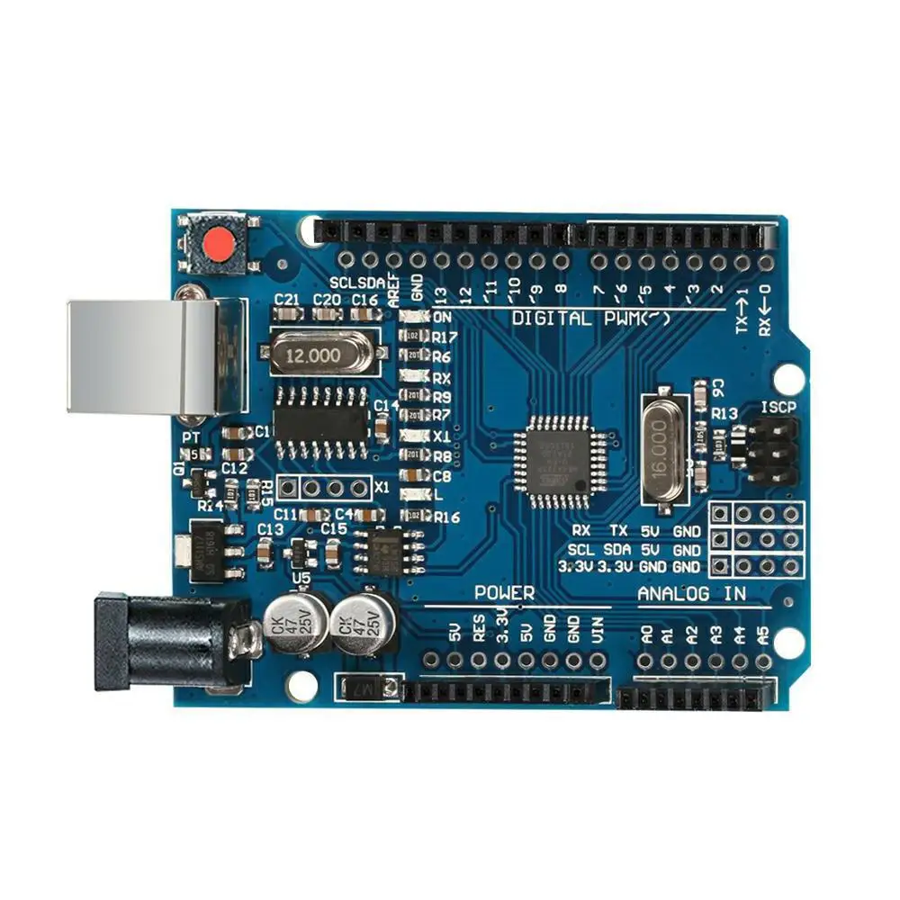 Kompatibel mit Arduino Uno R3, verbessertes Motherboard, Atmega328p Mikrocontroller, Lehrreiches