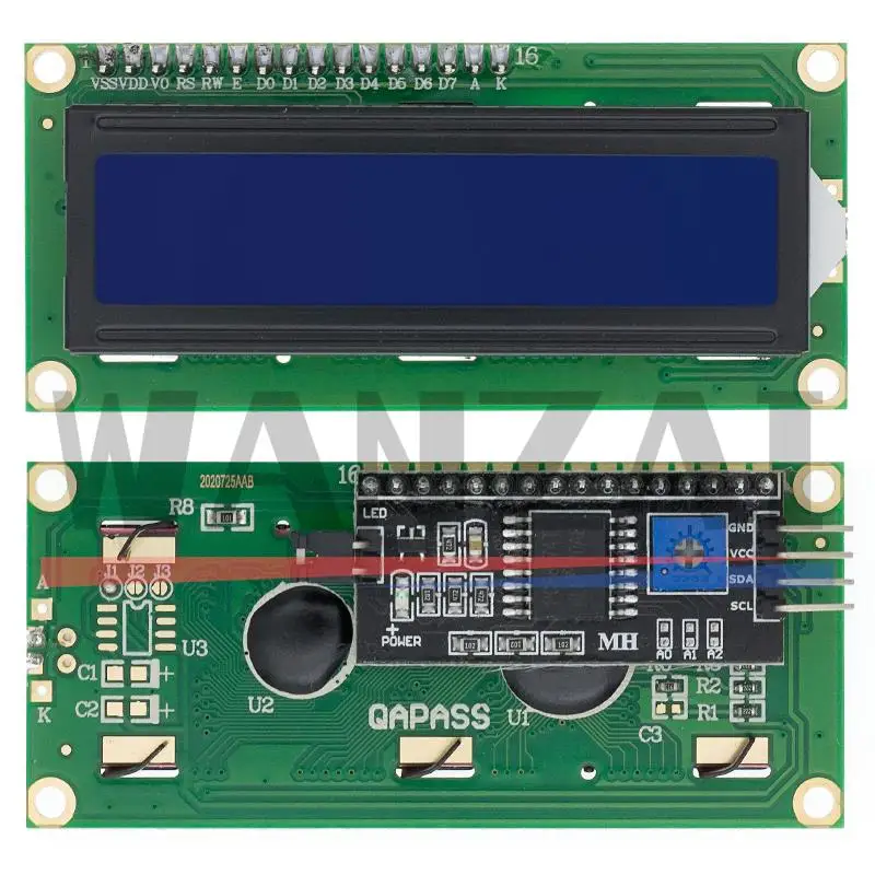 LCD1602 1602 LCD Modul Blau/Gelb Grün Bildschirm 16x2 Zeichen LCD – Bild 3