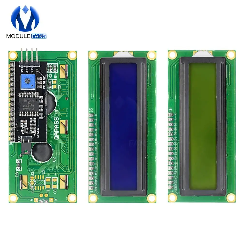 LCD1602 1602 LCD Display Modul Blau Gelb Grün Bildschirm 16x2 Charakter PCF8574T PCF8574 IIC I2C Interface 5V