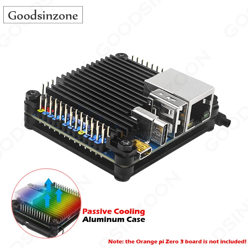 Passives Aluminium-Kühlgehäuse für Orange Pi Zero 3, Kühlkörper-Box-Abdeckung aus Aluminiumlegierung