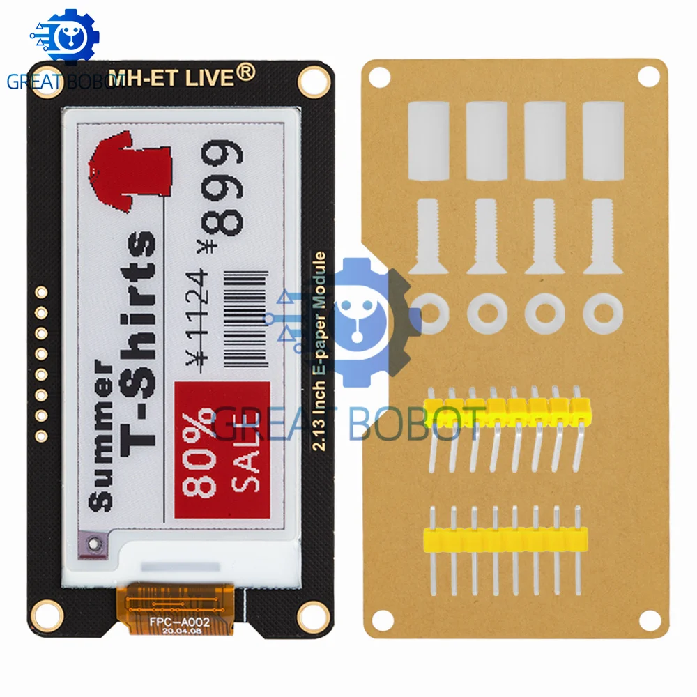 2,13" 2,13 Zoll Epaper Modul E-Paper E-Ink EInk Display Bildschirm SPI – Bild 5