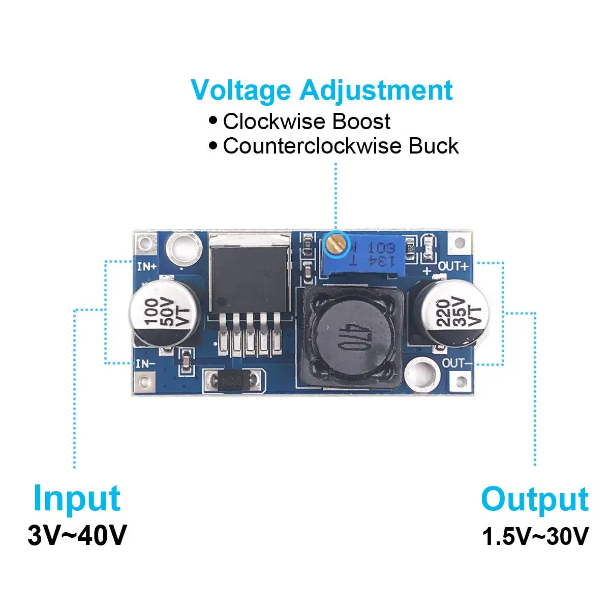 LM2596 Step Down Modul DC zu DC Einstellbare Buck Converter Spannung – Bild 2