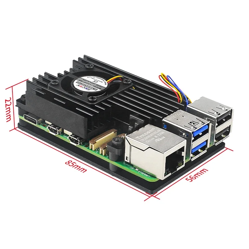 Raspberry Pi 5 Aluminium legierung Metall gehäuse Kühl gebläse Gehäuse – Bild 6