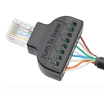 RJ45 auf 8-poliger Terminal-Adapter-Anschluss, 8P8C Netzwerk, Kristallkopf, Schraubklemmenblock