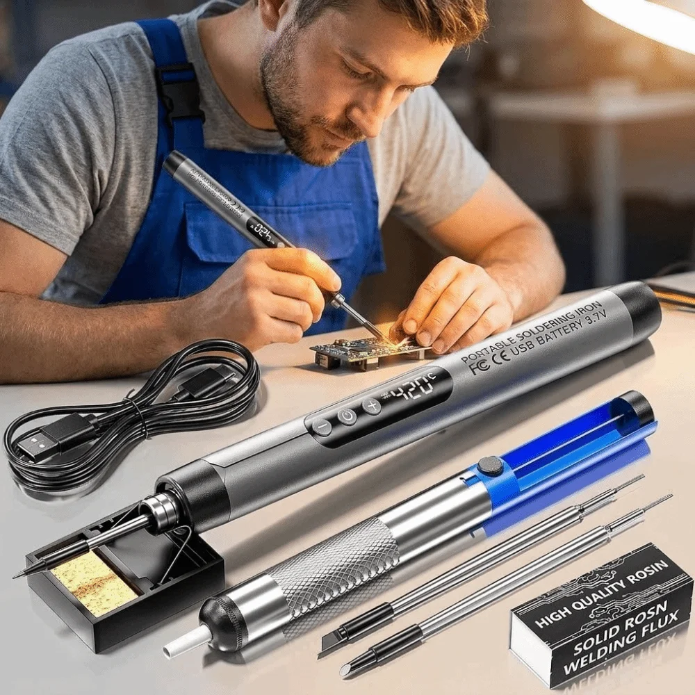 USB-Aufladbares Elektrisches Lötkolben-Set mit LCD-Display – Bild 2