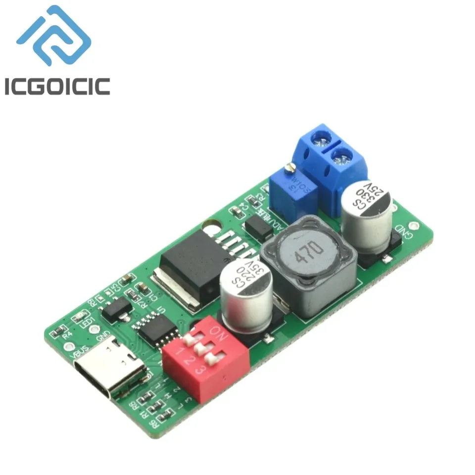 USB-C PD-Triggermodul - wählbarer 5 V/9 V/12 V/15 V/18 V Ausgang, PD-Sink-Board für Ladegerät-Tests