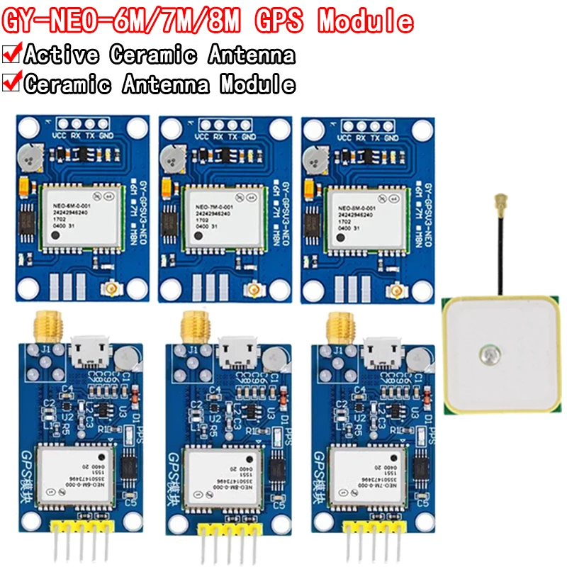 NEO-6M NEO-7M NEO-8M GY-NEO6MV2 GY-NEO7MV2 GY-NEO8MV2 GPS-Modul mit Flight Control EEPROM MWC APM2.5 große