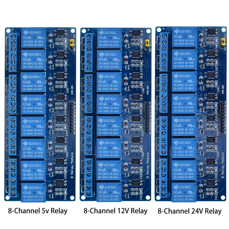 DC 5V 12V 24V 1 2 4 6 8 Kanal Relaismodul-Platine mit Optokoppler – Bild 5