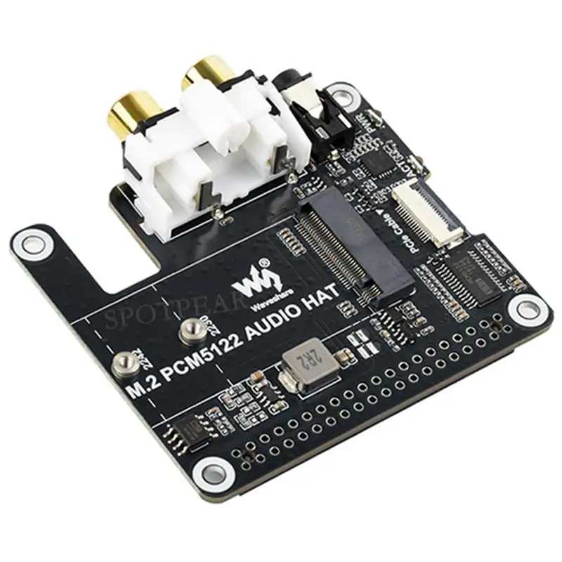 Raspberry Pi 5 PCIe zu M.2 NVMe SSD HAT mit PCM5122 I2S DAC Audio 384KHz 32Bit 3.5mm RCA 2230 2242 Gen2 Boot