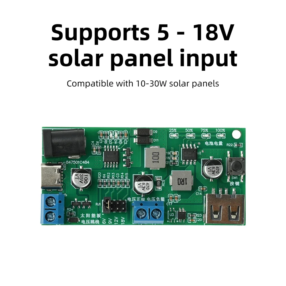 MPPT Solar-Ladereglerplatine DC5-18V 2.5A Solarpanel-Reglermodul Typ-C – Bild 5
