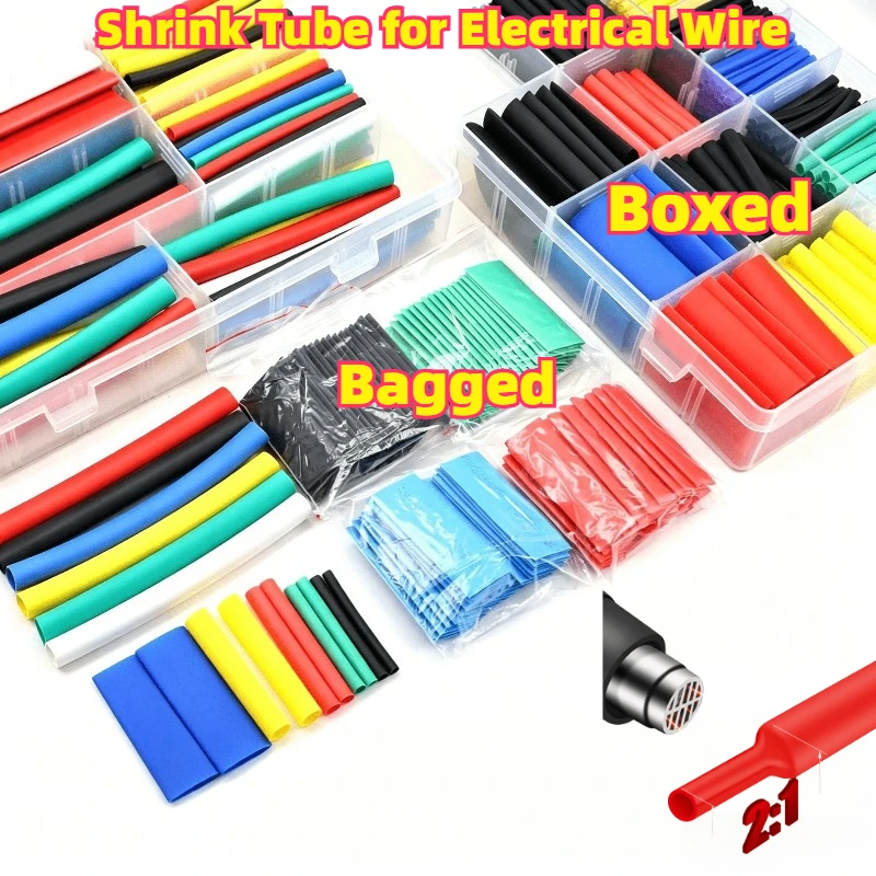 Mit Box Schrumpfschlauch für elektrische Leitungen, Hochdruckschlauch-Set, hitzebeständiger (800 Stück)