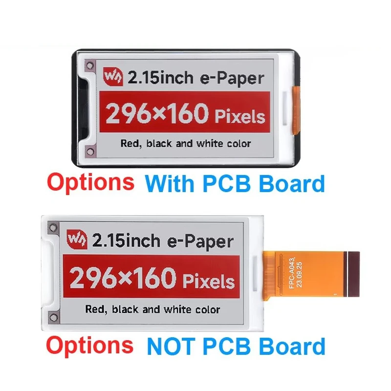 2,15 Zoll E-Paper HAT+(B) Rot Schwarz Weiß E-Ink-Anzeigemodul 296×160 – Bild 2