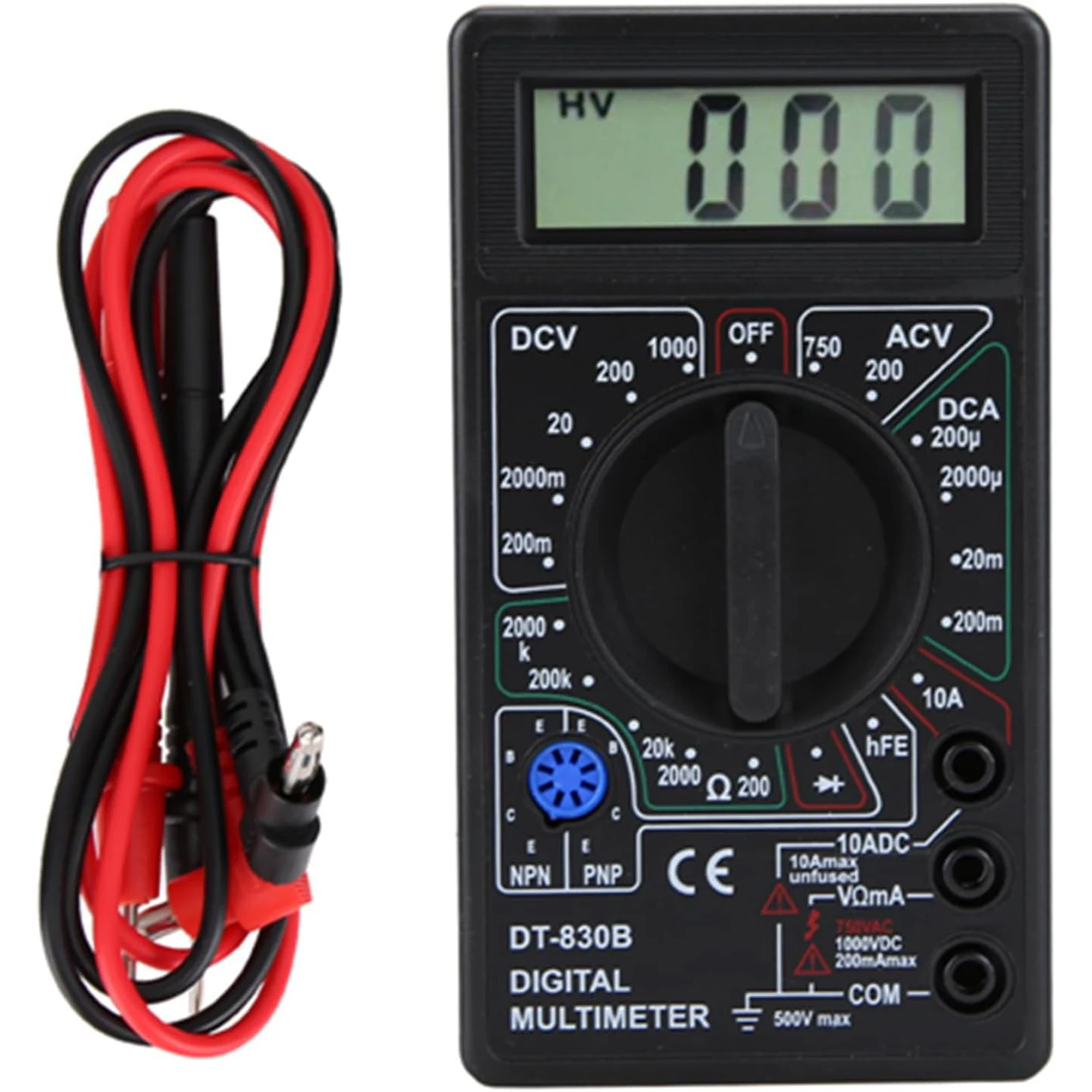 Digitalmultimeter, DT-830B Multifunktionales tragbares LCD-Digitalmultimeter Amp Volt Ohm Tester Voltmeter