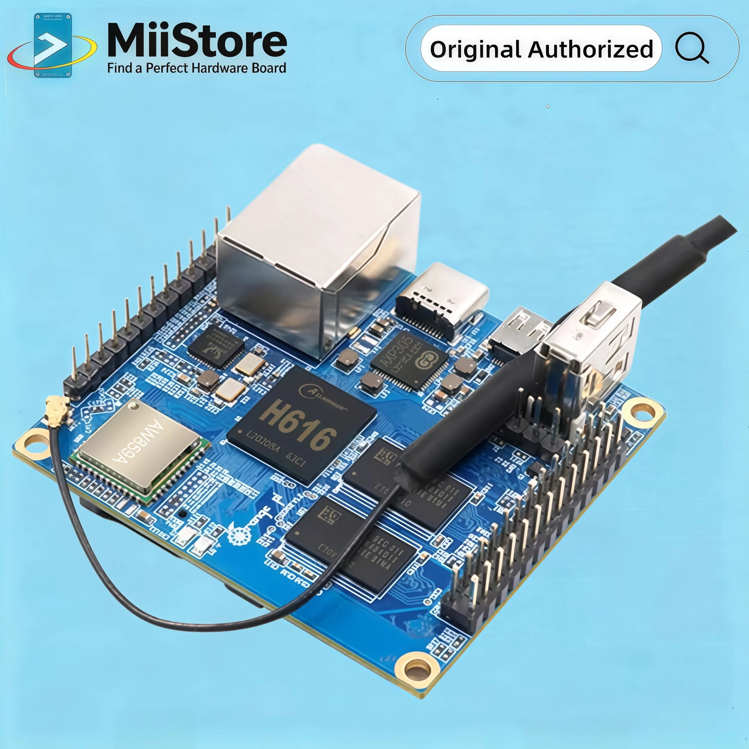 Orange Pi Zero 2 Entwicklungsboard 1GB RAM mit Allwinner H616 Chip, Unterstützt BT, Wi-Fi, Android 10, Ubuntu