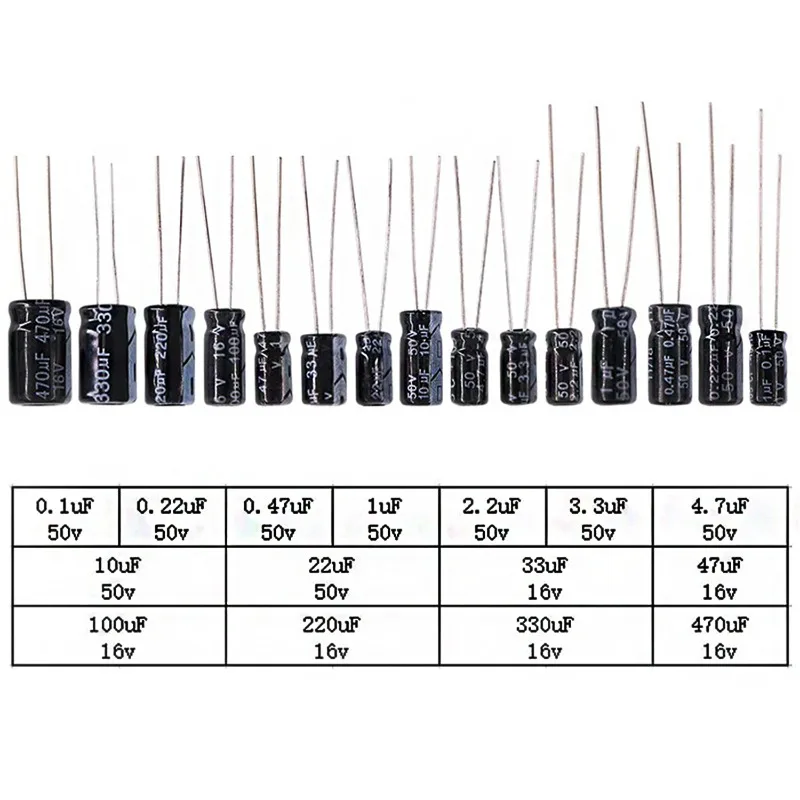 15-Werte Elektrolytkondensator-Sortiment-Set, 270 Stück 0,1uF – Bild 3