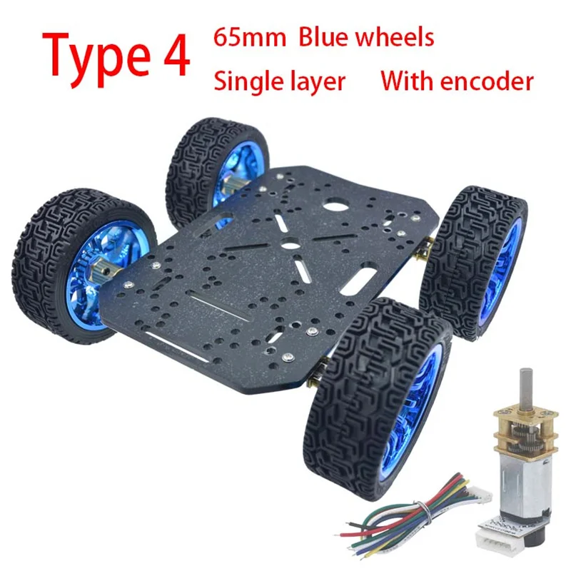 4WD Chassis Smart Robot Auto 6V N20 DC Mini Micro Gear Motor Smart Car – Bild 4