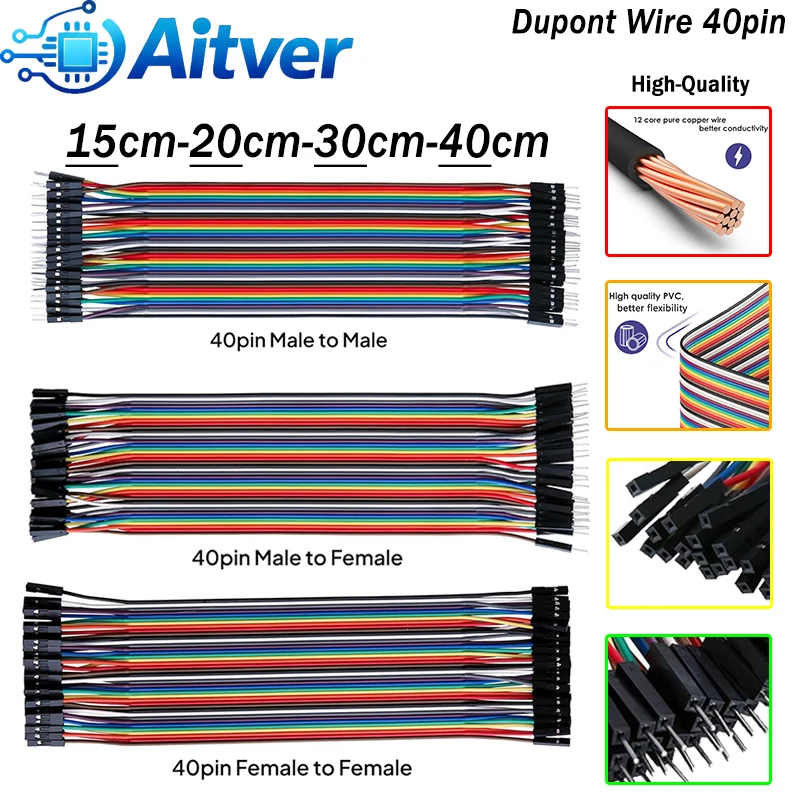 40Pin Dupont Jumper Wire Stecker auf Stecker Buchse auf Buchse Stecker auf Buchse Kabel für Arduino Breadboard