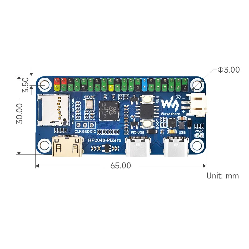 RP2040-Pi Null Entwicklung Board 16 MB Flash Typ-C GPIO Mini – Bild 6