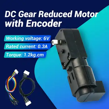TT DC 3V-6V Untersetzungsgetriebemotor mit Encoder, einzelner Doppelwelle, 1:45 Getriebemotor für DIY Smart