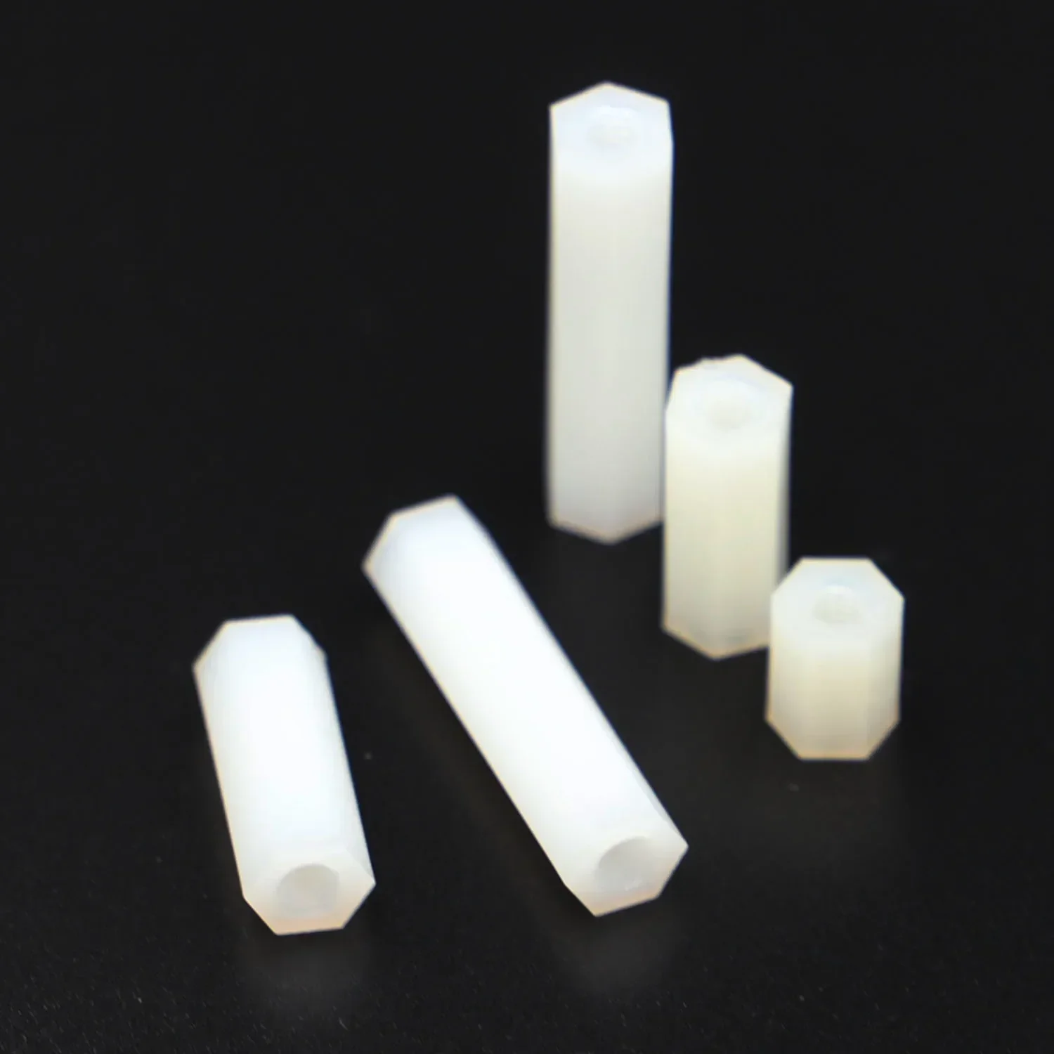 M2 M2,5 M3 M4 Sechskant-Nylon-Abstandshalter, Säule, Flachkopf – Bild 2