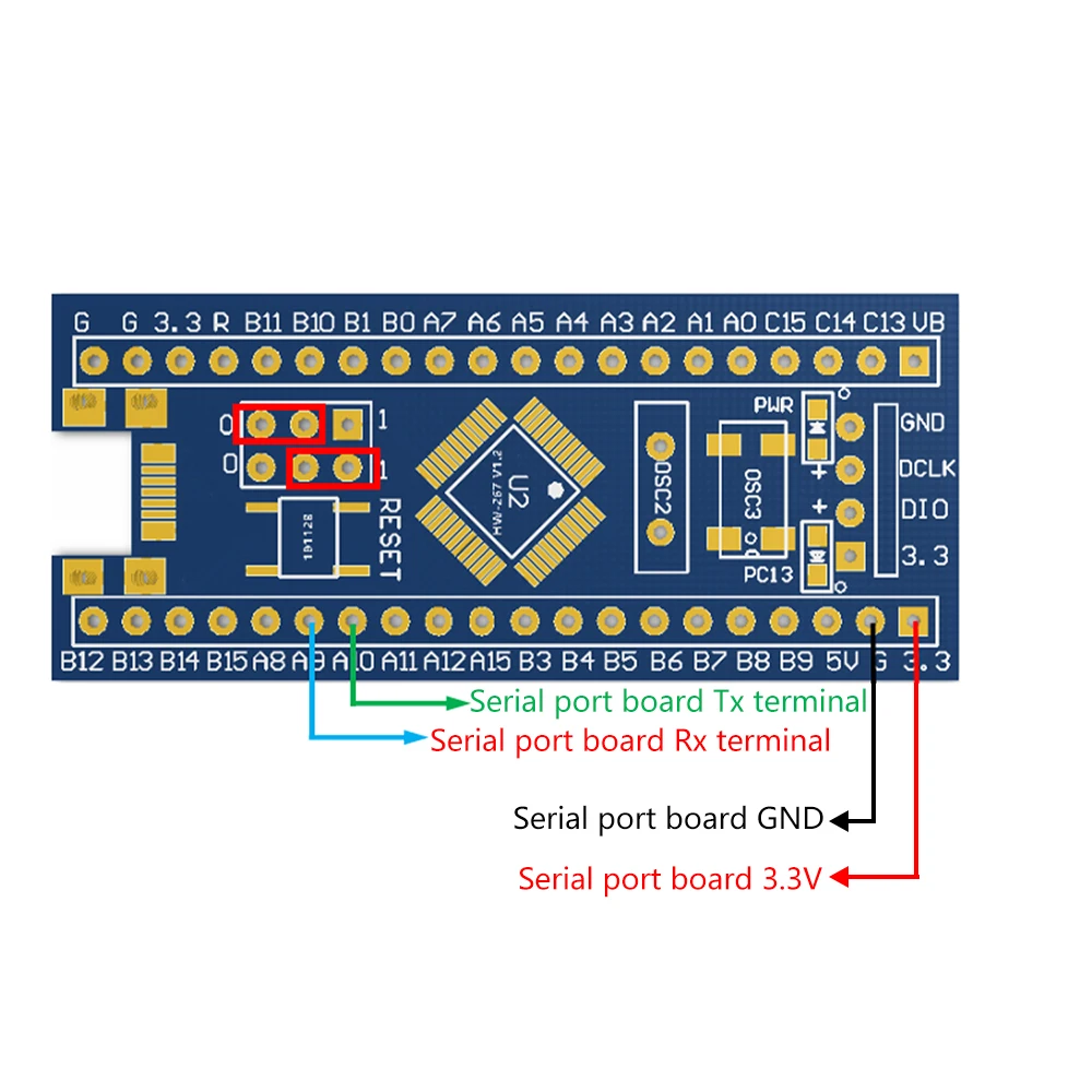 STM32F103C8T6 Mikrocontroller-Entwicklungsplatine, minimale – Bild 3