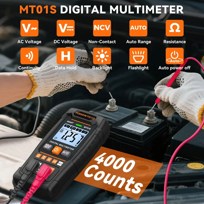 MT01S Digitalmultimeter 4000 Zählungen Smart Auto-Range AC/DC – Bild 2