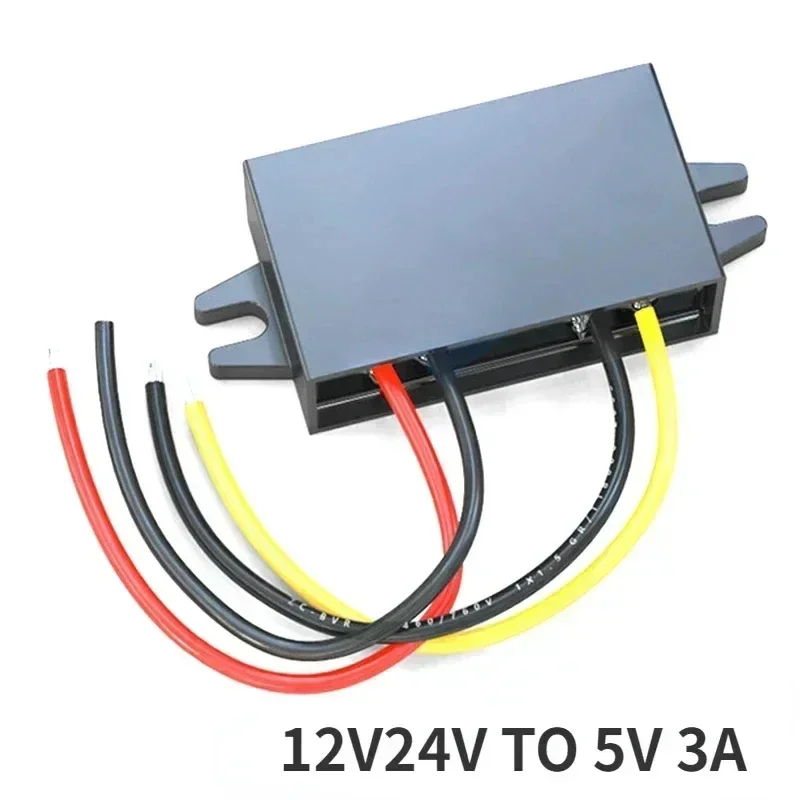 12V24V auf 5V 3A DC-DC USB Step Down Spannung Netzteil Ausgang Adapter 15W Auto Power Converter mit Reverse
