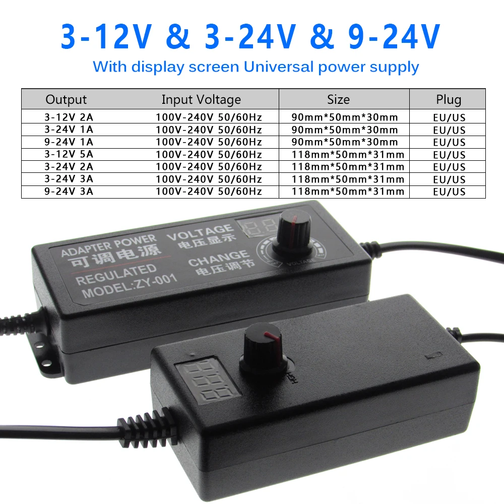 AC DC 3V 5V 9V 12V 24V 36V Netzteil Adapter 1A 2A 3A 5A 10A – Bild 5