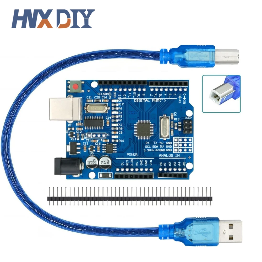 UNO R3 CH340G MEGA328P Chip UNO R3 mit USB-KABEL ATMEGA328P-AU – Bild 2