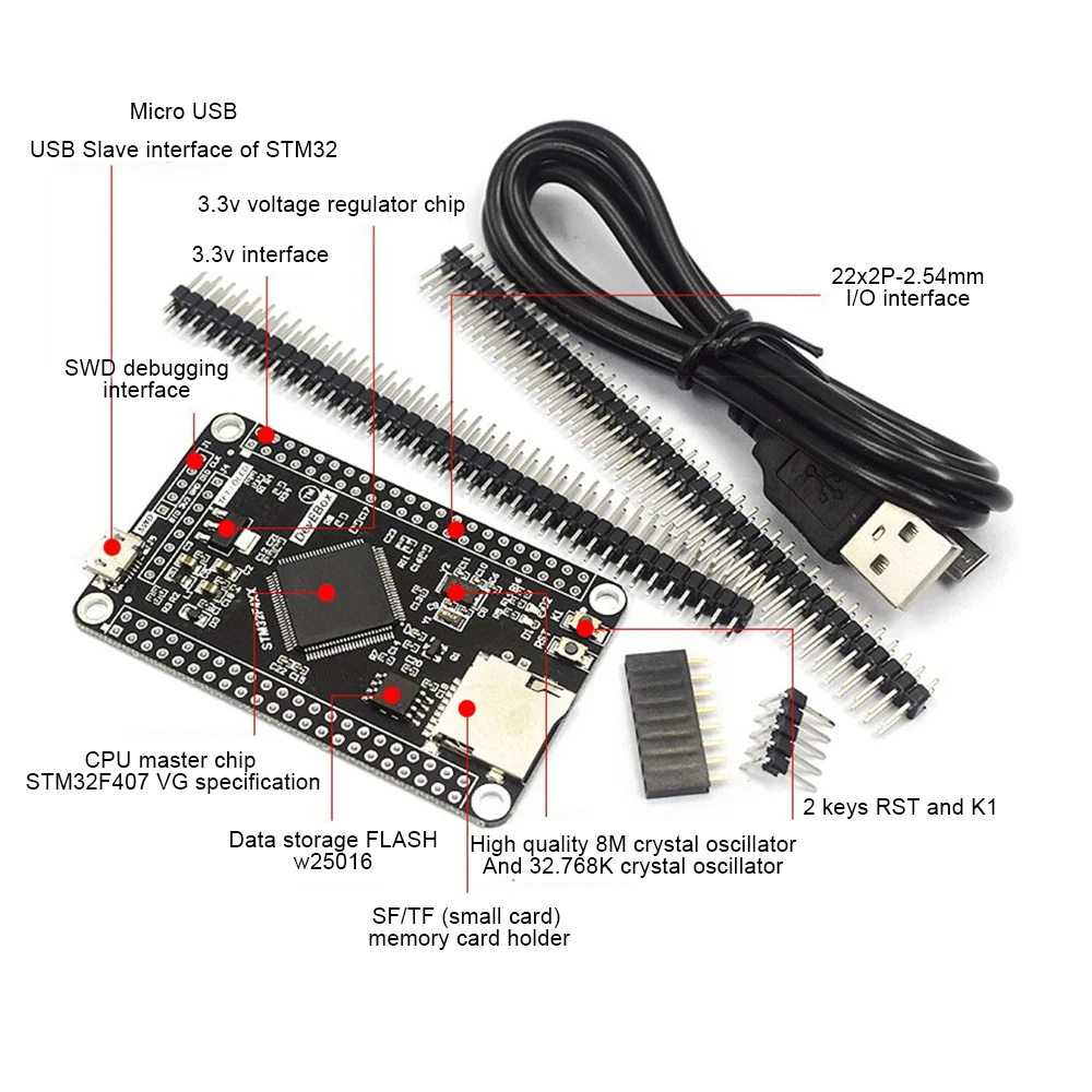 Stm32f407vet6 stm32f407vgt6 stm32 System kern platine stm32f407 – Bild 4