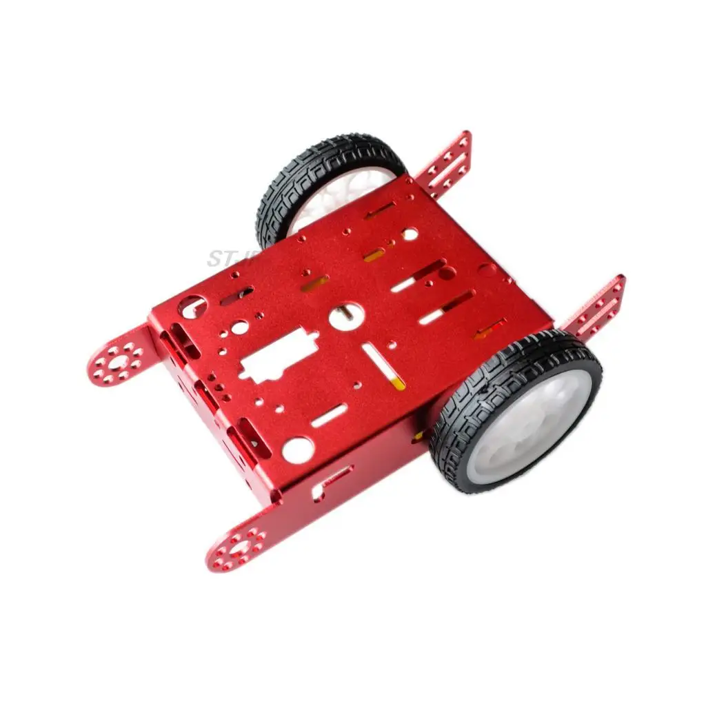 1*2WD Aluminium Auto Neue Bildung Spielzeug Roboter Intelligente Auto Legierung Chassis 2WD Smart Roboter Auto