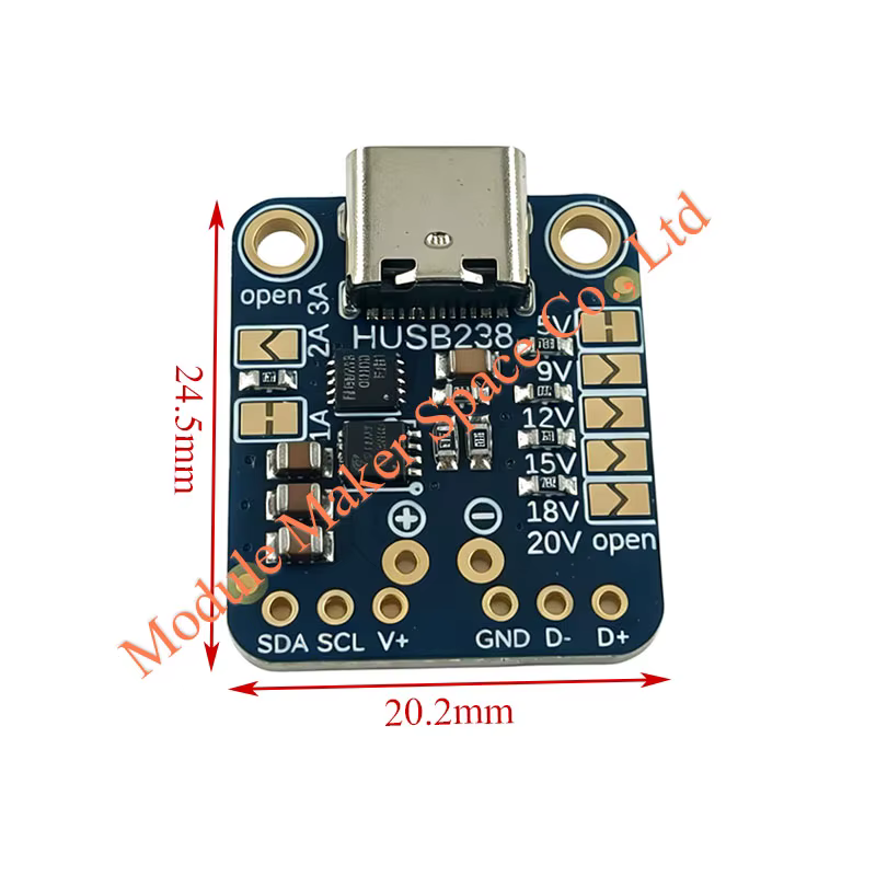 HUSB238 USB-C PD Trigger Board I2C Konfigurierbares PD Sink Modul 5V – Bild 3