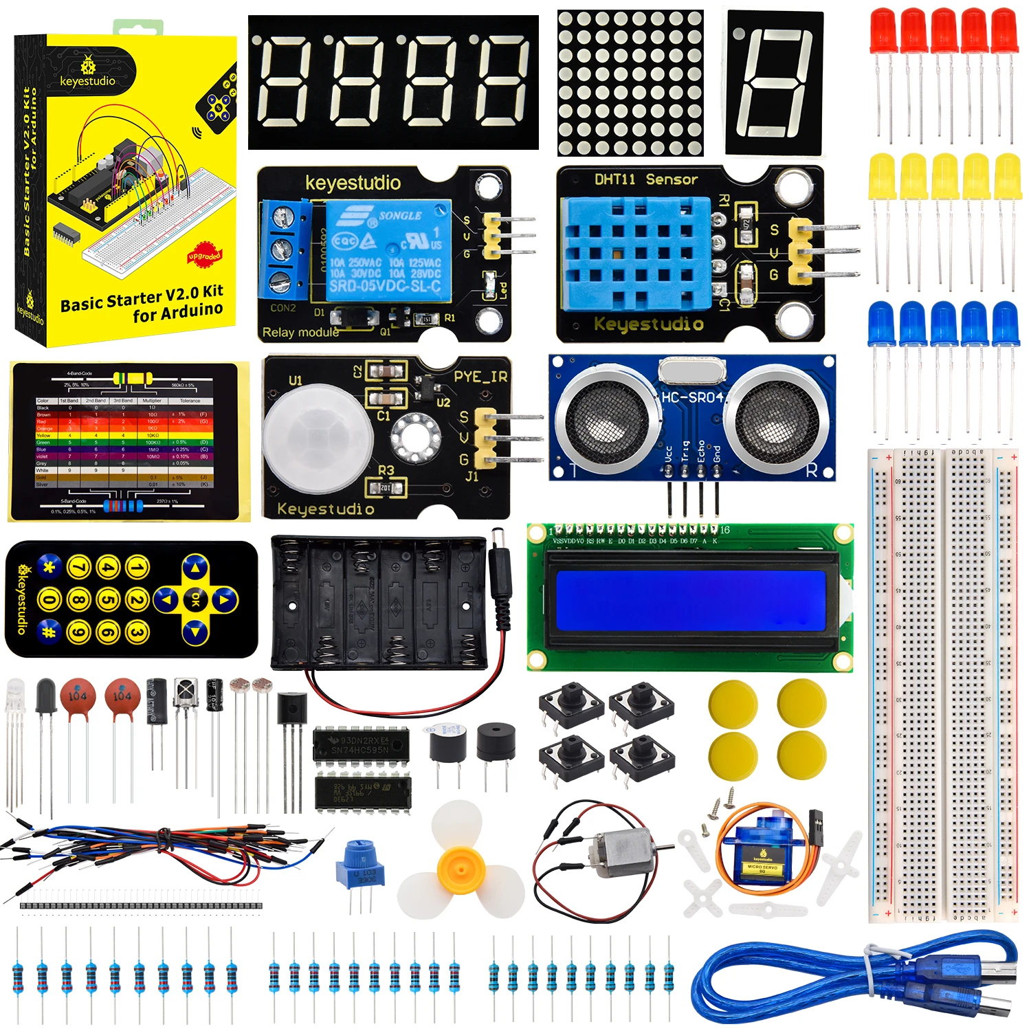 Keyes tudio Basic Starter Kit v2.0 mit Uno R3 Board oder Mega 2,0 R3 Board für Arduino Stiel Education Starter