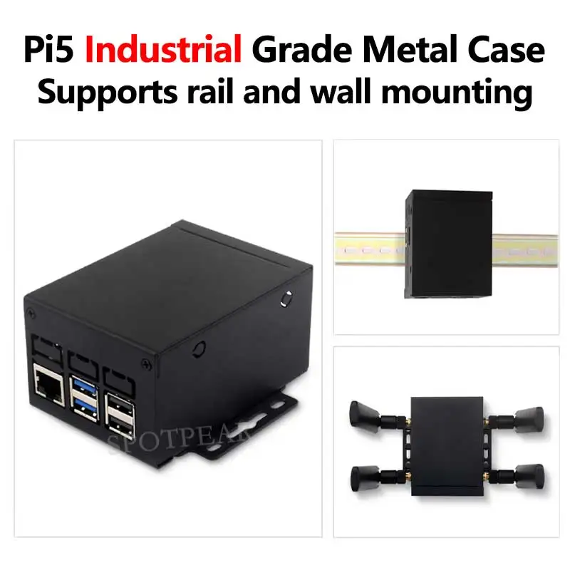 Raspberry Pi 5, großes Metallgehäuse in Industriequalität D für PoE – Bild 3