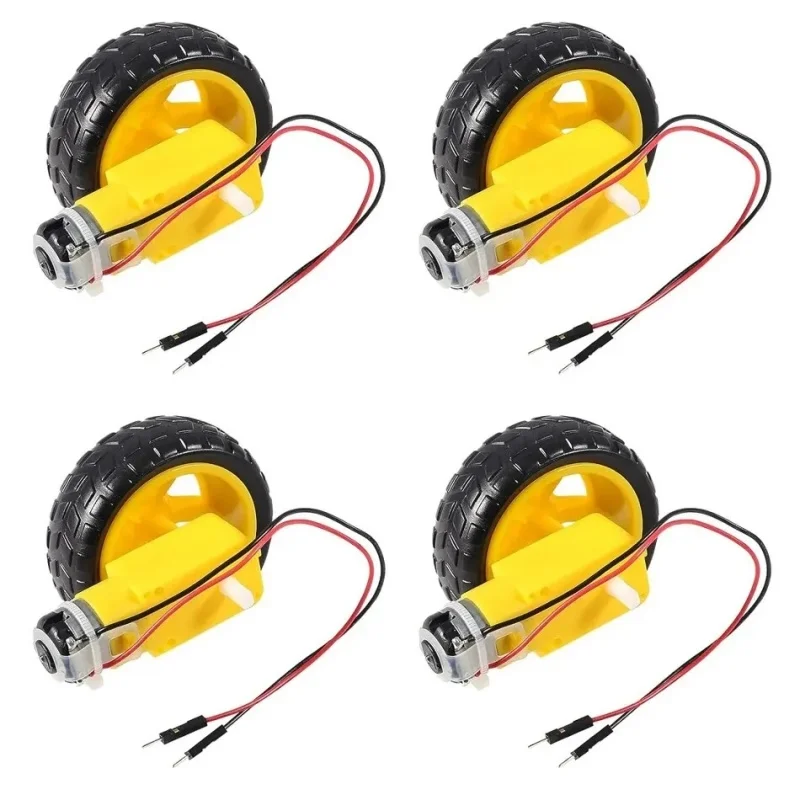 Smart Car Robot Wheels 4 DC 3-6V Verzögerungs-TT-Motoren + 4 Radsatz-Radmotoren