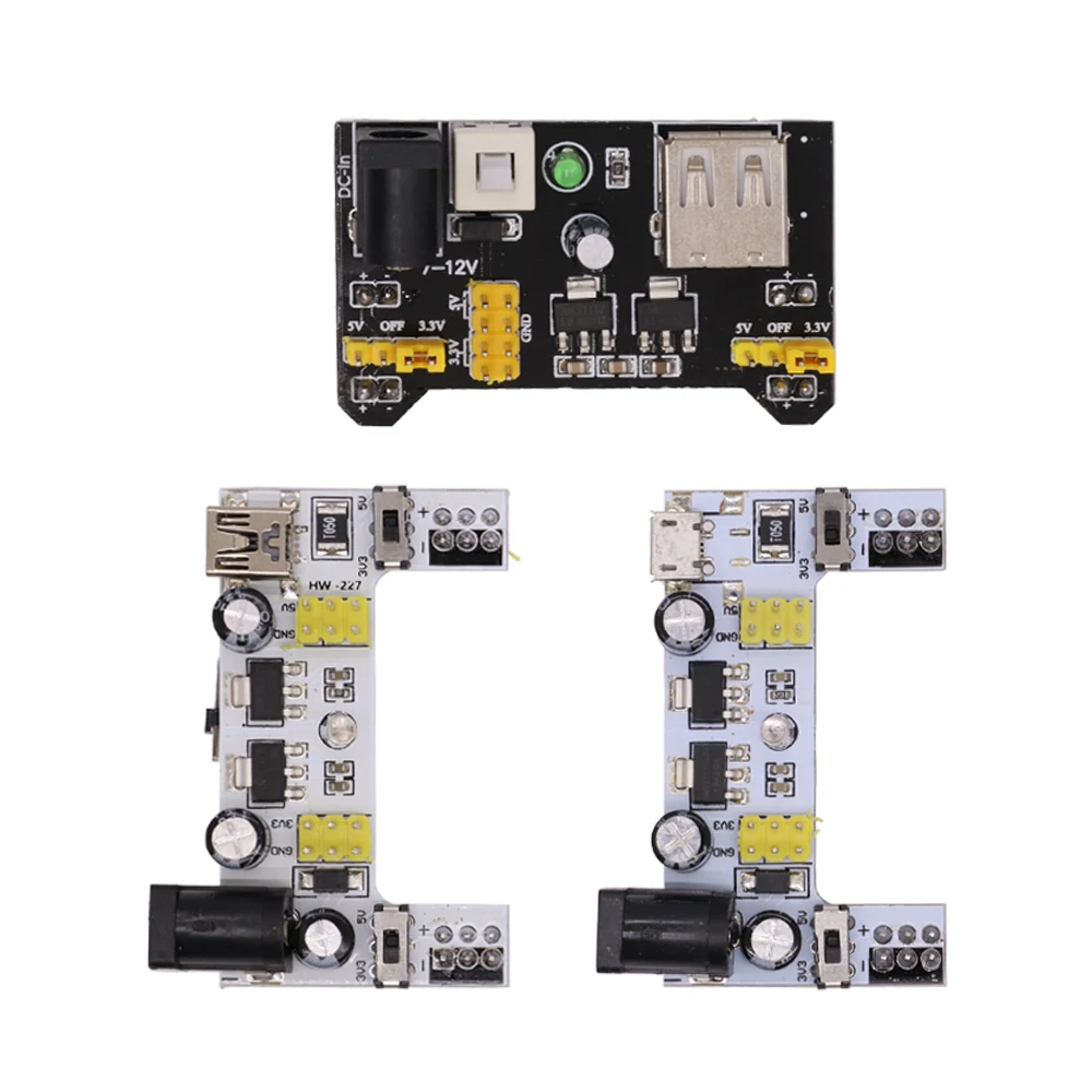 MB102 Breadboard Spezielles Netzteilmodul Mini Micro USB Schwarz Weiß – Bild 2