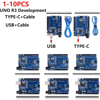 UNO R3 (CH340G) MEGA328P für Arduino UNO R3 + USB-KABEL ATMEGA328P-AU Entwicklungsboard 16Mhz TYP-C
