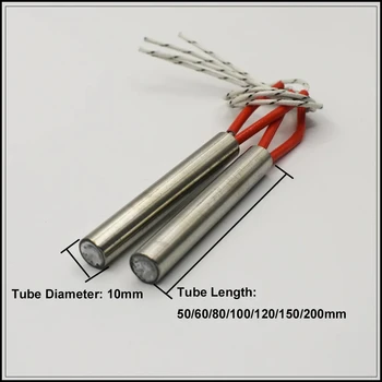 220 V 10 mm Durchmesser. Elektrische Heizpatrone 10x60 10x80 10x100 10x120 10x150 10x200mm (5 Stück)