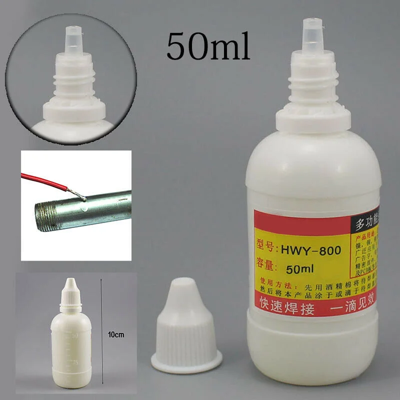 50 ml Edelstahl Flussmittel Lötpaste Flüssigkeit Solder Werkzeug Schnell Schweißen Ungiftig HLY-800 Löten