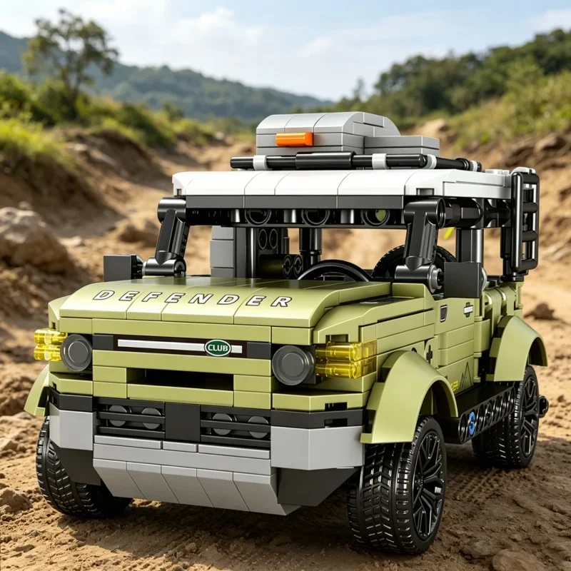 Geländewagen-Bausteine, DIY zusammenbaubares Automodell, Lernspielzeug-Geschenk für Jungen