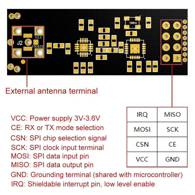 NRF24L01+PA+LNA Wireless Transceiver RF Transceiver Modul 2,4G 1100m – Bild 6
