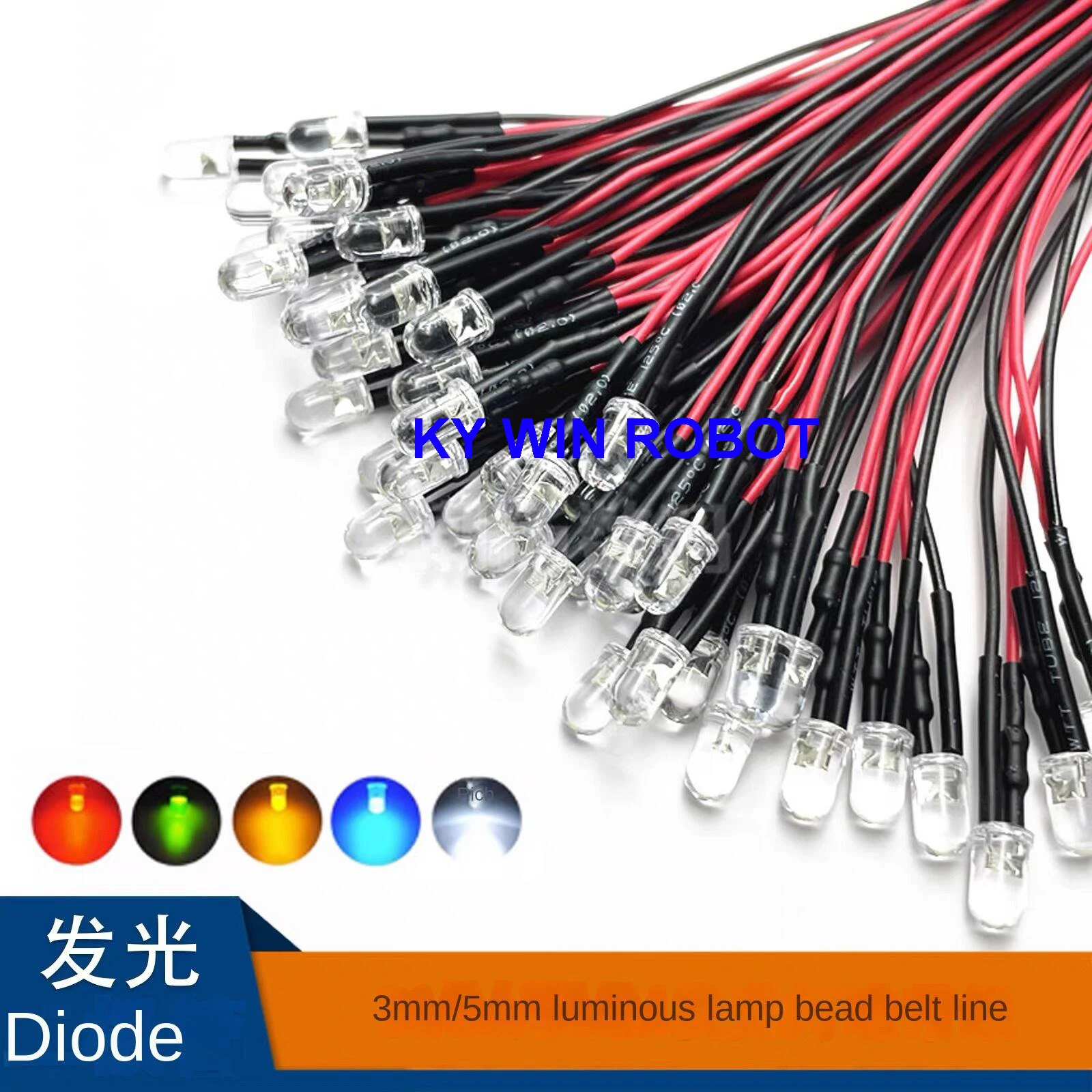 3mm LED 5-12V 20cm Vorverdrahtete Weiße Rote Grüne Blaue (10 Stück) – Bild 2